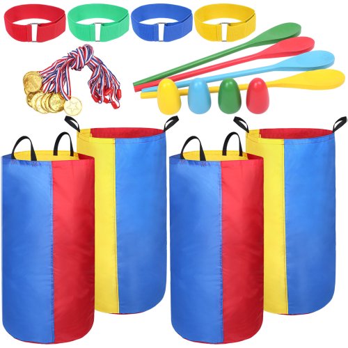 Race and Relay Fun Set: Sacks, Spoons, and Bands for All Ages