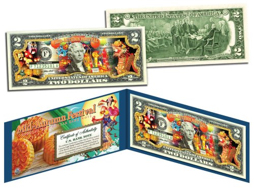 Mid Autumn Festival Colorized U.S $2 Bill featuring Chinese & Vietnamese Designs