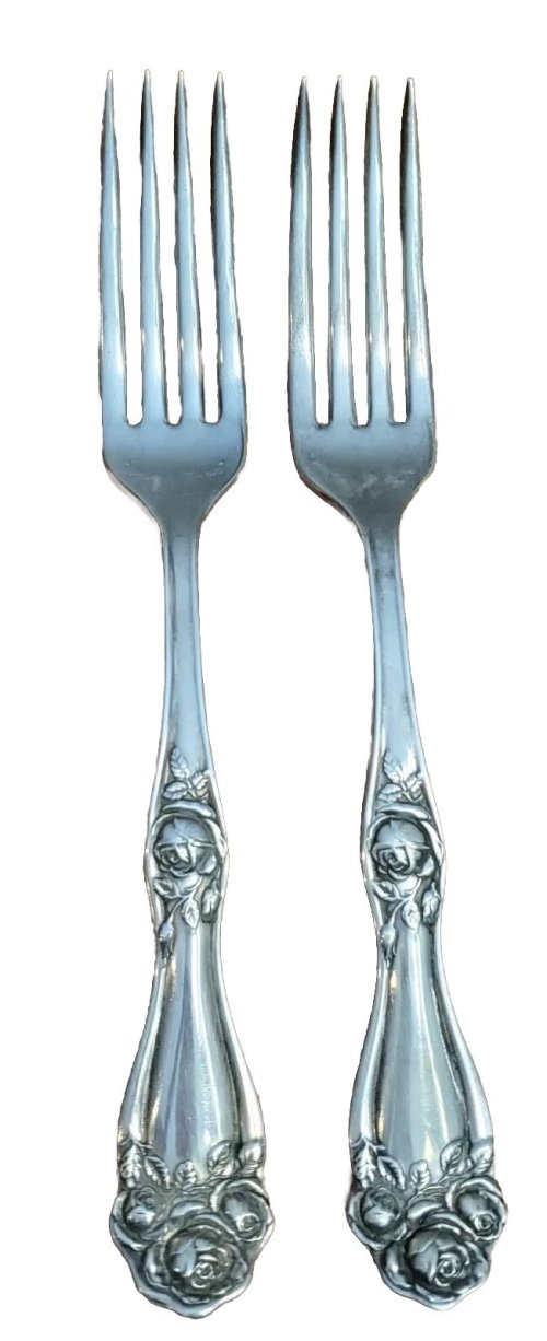 American Beauty Rose Silverplate Dinner Forks