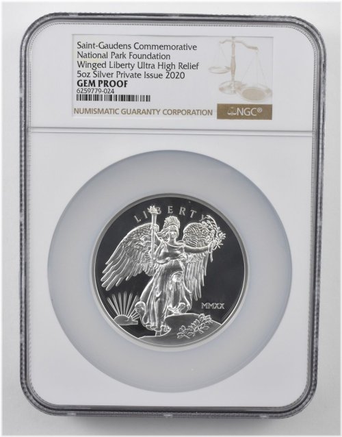 Gemstone Saint-Gaudens National Park 5 Oz Silver Coin