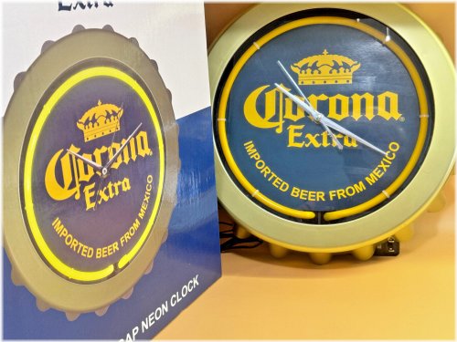 Sunset Brew Bottle Cap Neon Clock