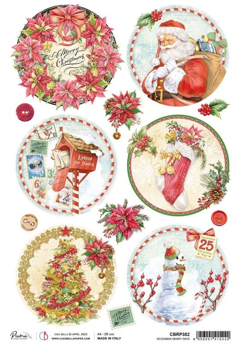 Festive Decoupage Rice Paper - December Delights