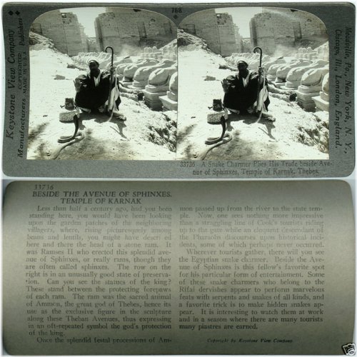Karnak Serpent Charmer Stereoview