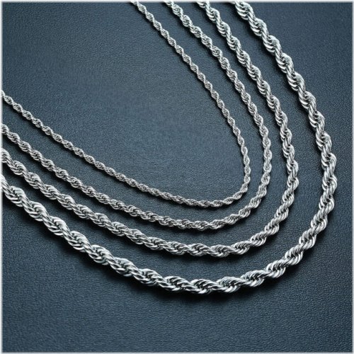 Silver Rope Twist Necklace Collection