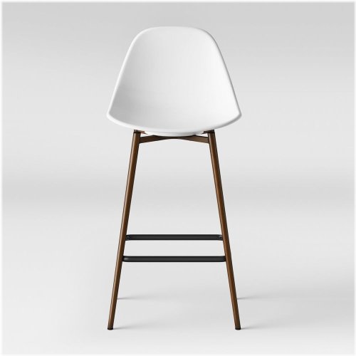 Copley White Plastic Stool