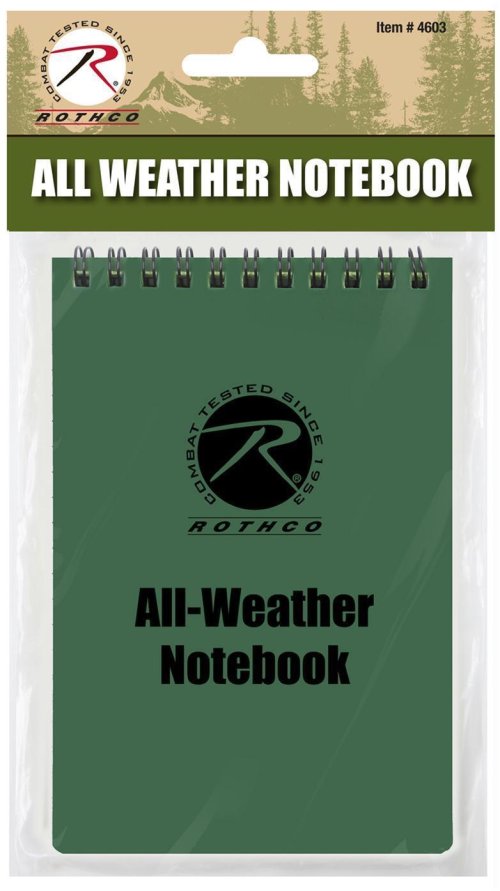 Green All-Weather Notebook by Rothco