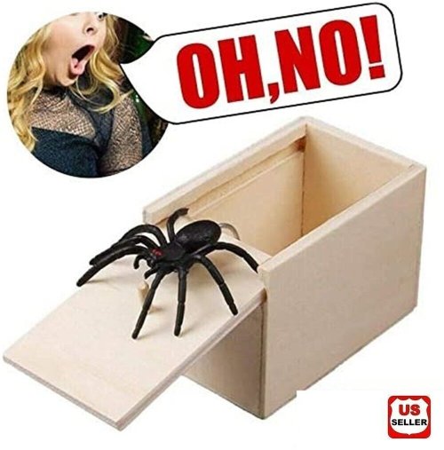 Surprise Spider Box - Wooden Trick Play Joke Toy