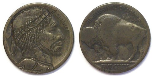 Ghostly Bison Carving