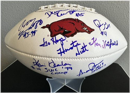 Razorbacks Legends Autographed Football