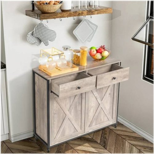 Barn Door Trash Cabinet