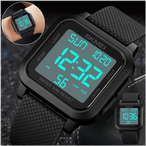 Commander's Timepiece: Waterproof Digital Watch with LED Screen for Men and Women