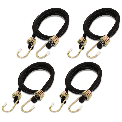 FlexiHooks - 36 Inch Black Bungee Straps, Set of 4