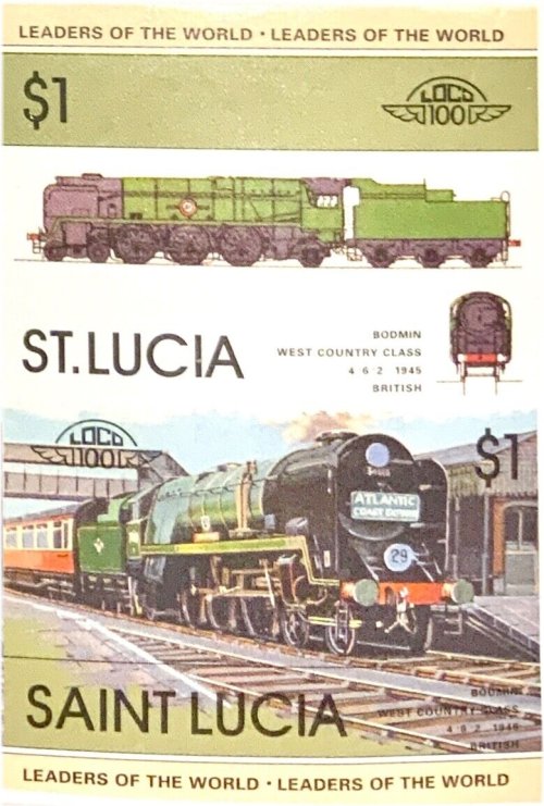 St. Lucia Train Bodmin West Country Class 4-6-2 Reproduction