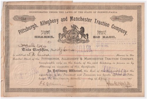 Steel City Transit Certificate