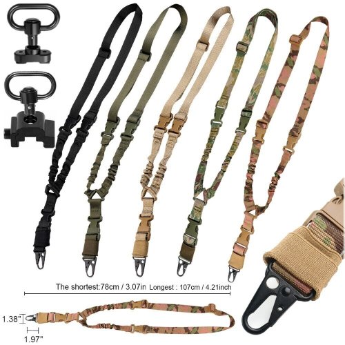 Bungee Rifle Sling with Quick Release Swivel