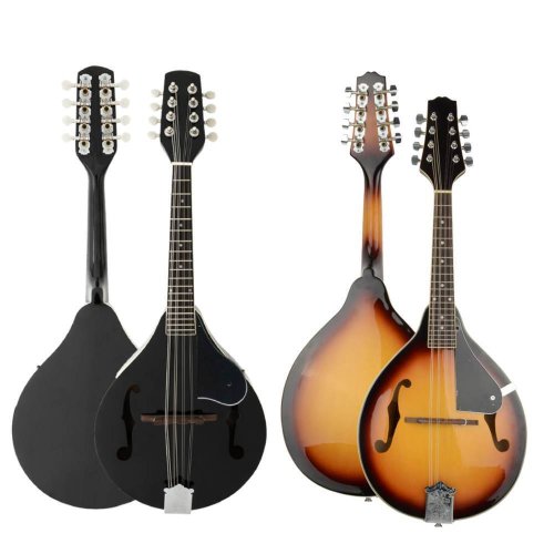 Harmony Mandolin: Cambered Wood in 2 Colors with 4 Pairs of High Quality Strings