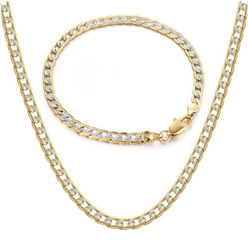 Diamond-Cut Gold Filled Necklace and Bracelet Set