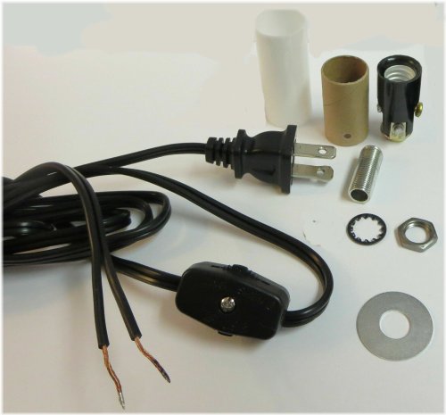 Black Cord Candelabra Lamp Kit with Line Switch