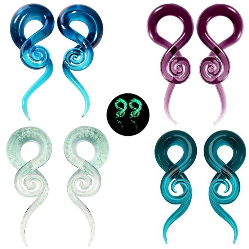 Pyrex Spiral Ear Gauges