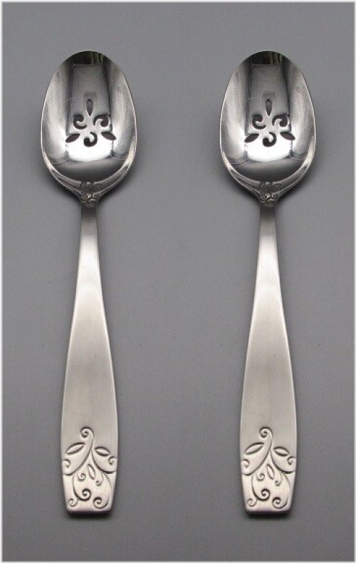 Elegant Florence Slotted Serving Spoons - Set of Two