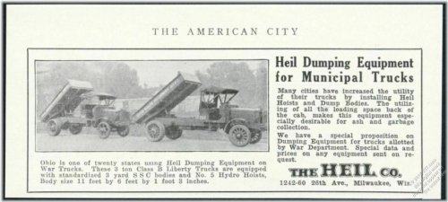 Vintage Trade Print Ad for 1922 Heil Trash Garbage Truck