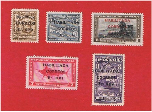 Panama Surcharged Stamps Set