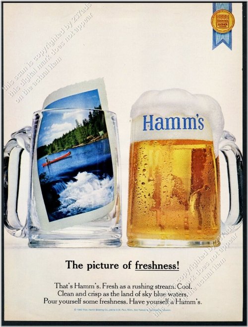 Foamy Mug Memories: 1965 Hamm's Beer Vintage Print Ad