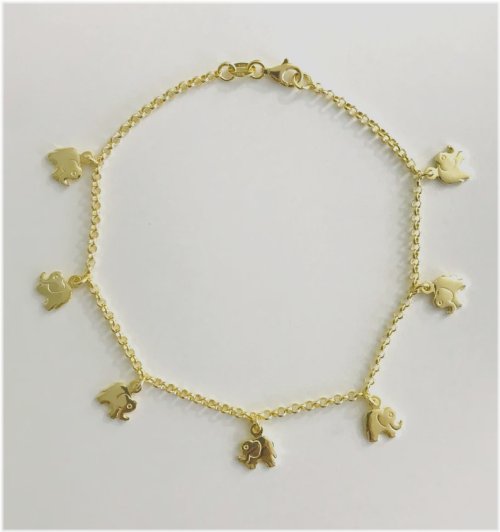 Golden Elephant Charm Anklet