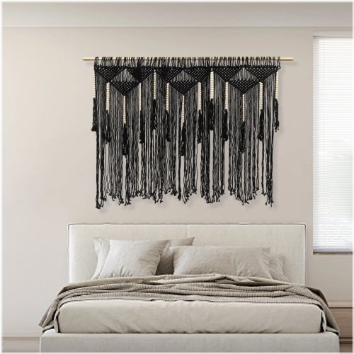 Bohemian Tassel Wood Beads Wall Tapestry