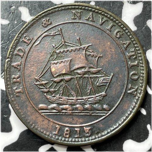 1813 Nova Scotia Trade & Navigation 1/2 Penny Token Lot#JM7036