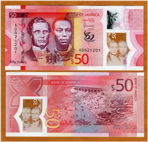 Jamaica Redesigned $50 Polymer Banknote, 2022 (2023)