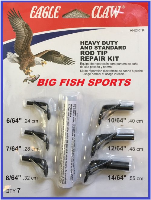 Rod Tip Repair Kit with Multiple Sizes and Pole Guides