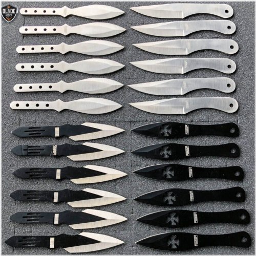 Shadow Blade Collection: 24-Piece Modern Fixed Blade Knife Set for Hunting and Tactical Use