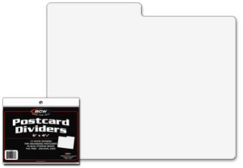 White Plastic Postcard and Photo Dividers with Tab (Pack of 10)