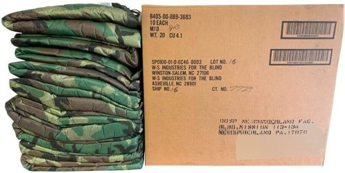 Woodland Camo Poncho Liner - Authentic US Military Issue with Tag