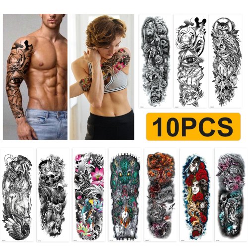 ColorSplash Temporary Tattoo Stickers - 10 Sheets of Fun and Vibrant Body Art