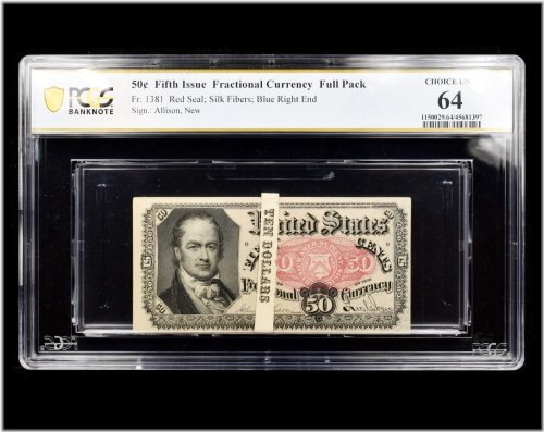 Trusted 5th Issue Fractional Note Pack - $10 PCGS UNC 64