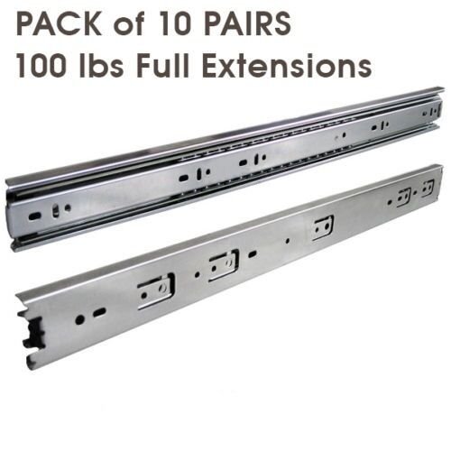 SmoothGlide Heavy-Duty Drawer Slides - 10"-24" Lengths (10 Pairs