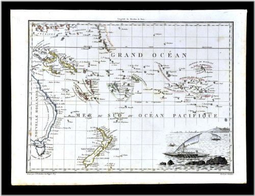 South Pacific Islands Map - 1812 Malte Brun Lapie