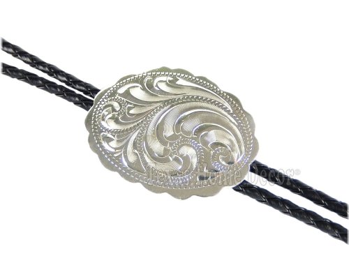 Floral Engraved Bolo Tie