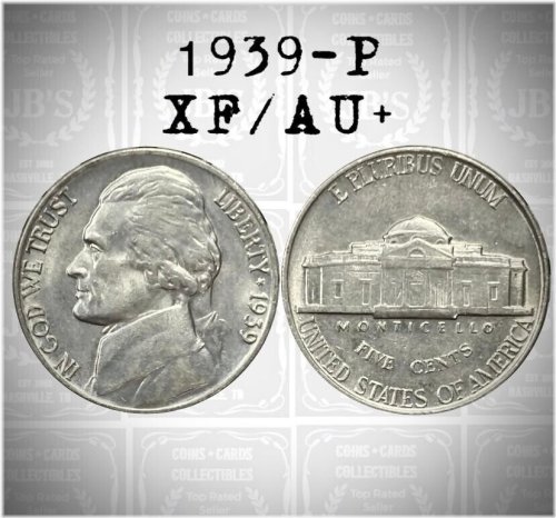 1939 P Jefferson Nickel XF/AU Details