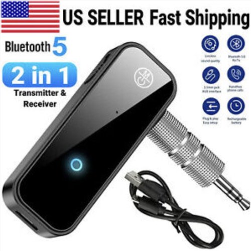 Wireless Bluetooth Transmitter Receiver USB Adapter for Car 3.5mm