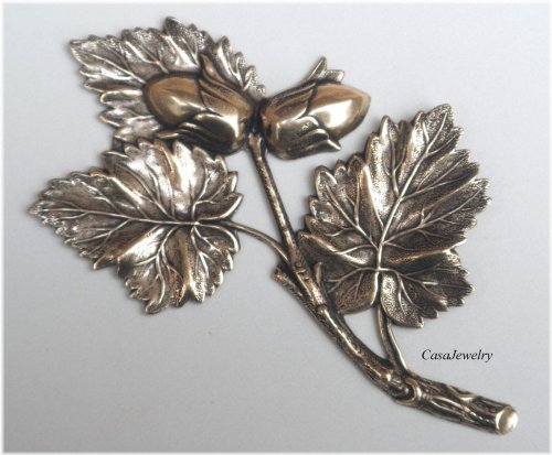 Oak Leaf and Acorn Component - Antiqued Gold #5005RS (1 Piece)