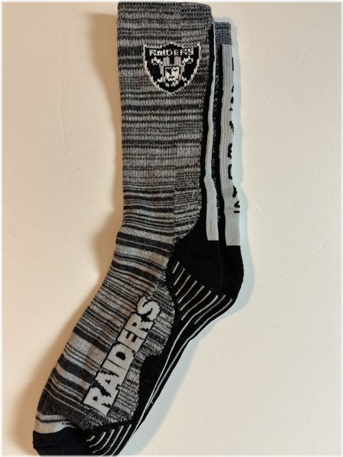 Silver & Black Striped Crew Socks