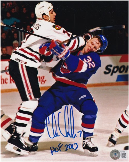 Chris Chelios Autographed Hall of Fame 2013 Chicago Blackhawks 8x10 Photo
