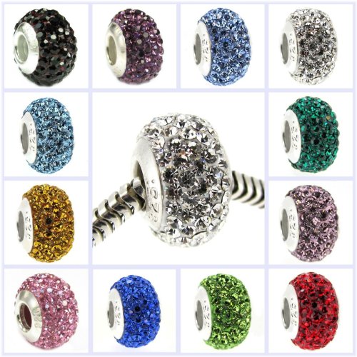 Birthstone Bling Bead for European Charm Bracelet