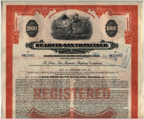 Frisco Railway Bond Certificate