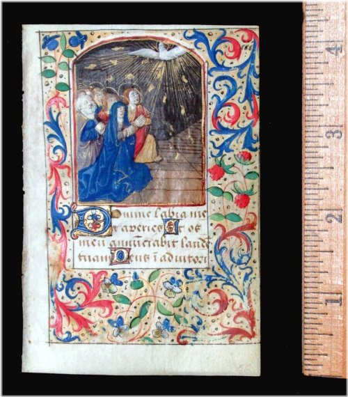 Pentecostal Treasures: A French Medieval Book of Hours Leaf from c. 1500