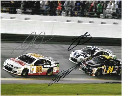 NASCAR Legends Triple Autographed 8x10 Photo with Certificate of Authenticity