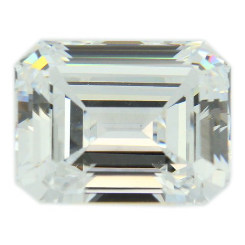 Clear Emerald Cut CZ Birthstone - Premium Quality